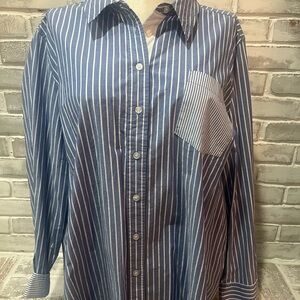 Lane Bryant Blue Striped Women's Blouse